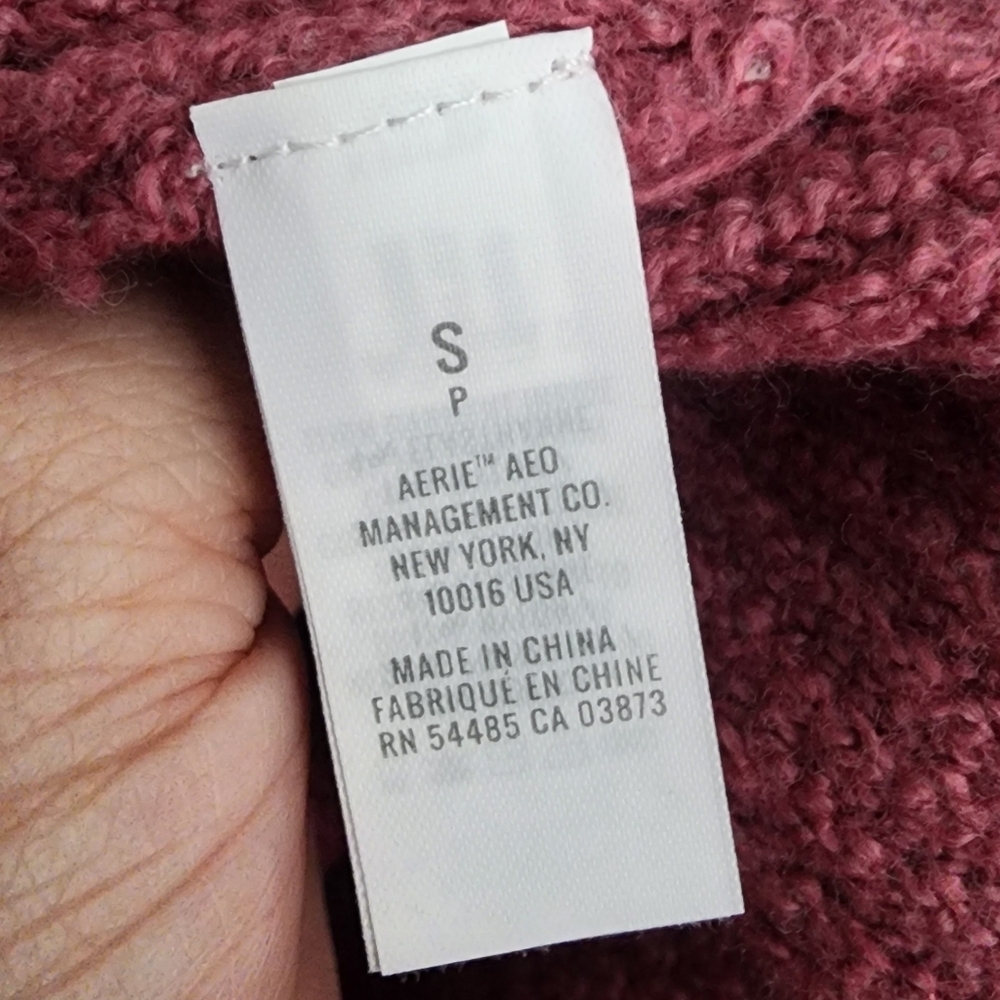 Aerie Oversized Mauve Pink Crew Neck Sweater Women's Small S Lounge Warm EUC - Picture 5 of 6